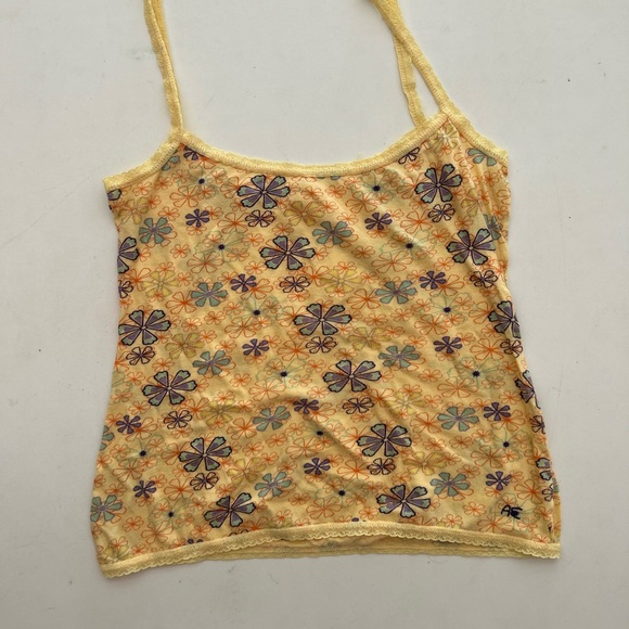 American Eagle Outfitters Tops - American Eagle Outfitters Yellow Floral Spaghetti Strap Camisole